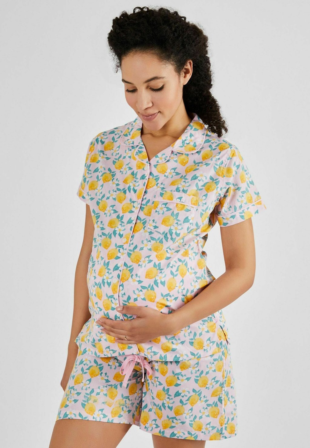 

Пижамный комплект LEMON PRINT MATERNITY NURSING SET-REGULAR FIT JoJo Maman Bébé, розовый