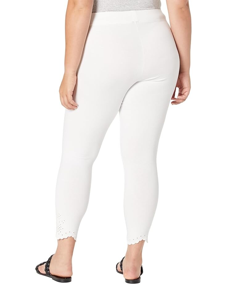 

Брюки HUE Plus Size Embroidered Hem Skimmer, белый