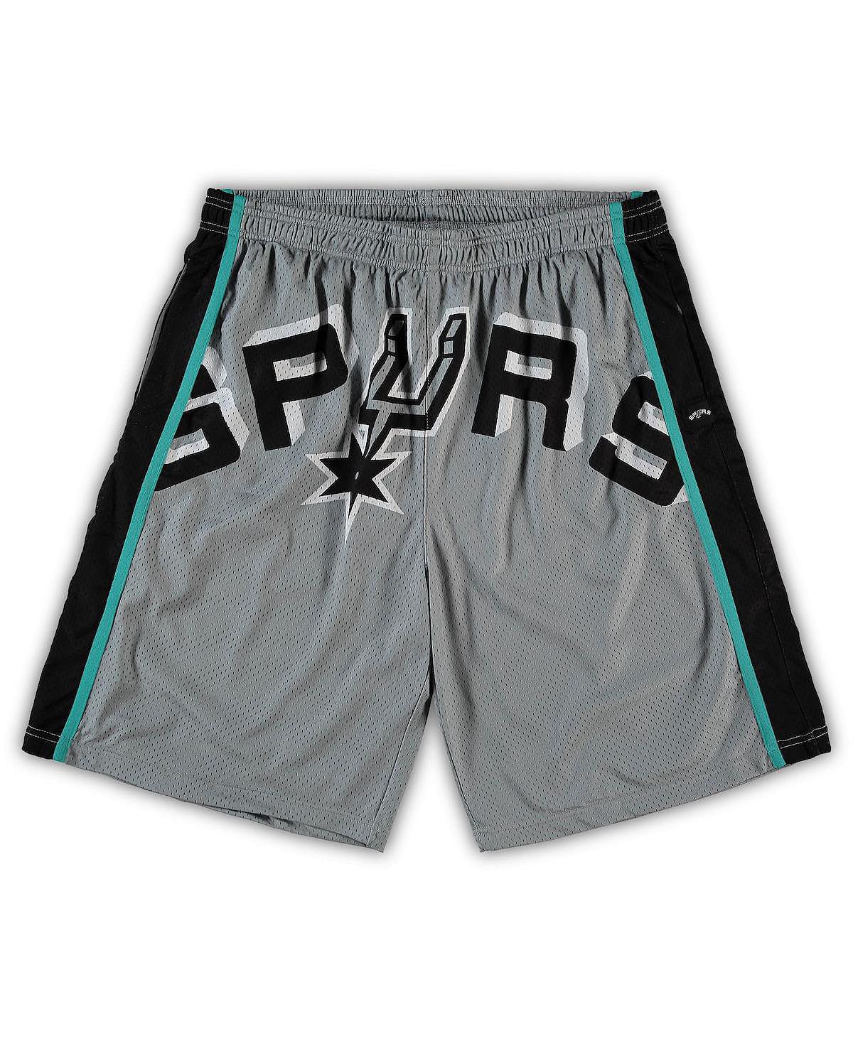 

Мужские серые шорты San Antonio Spurs Big and Tall Hardwood Classics Big Face 2.0 Mitchell & Ness