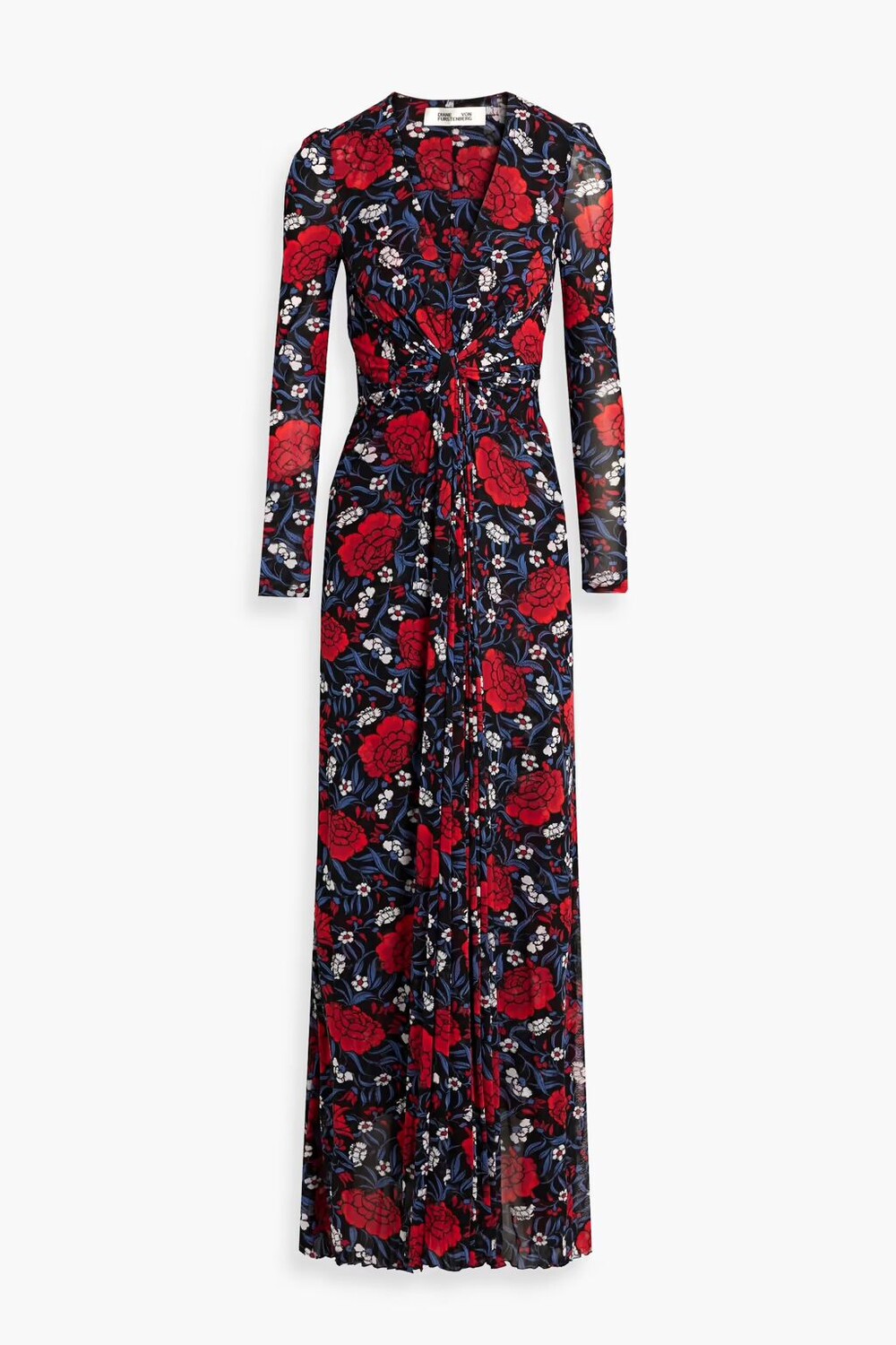 

Платье макси Adara с драпировкой и цветочным принтом Diane Von Furstenberg, малиновый