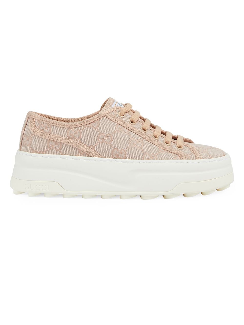

Кроссовки Tennis Treck GG Canvas на платформе Gucci, роза, Розовый
