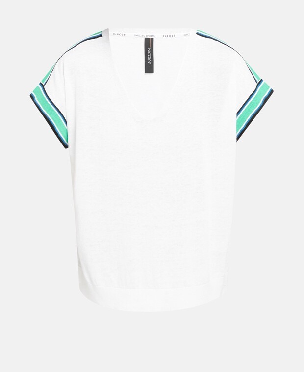 

Льняная трикотажная рубашка Marc Cain Sports, белый