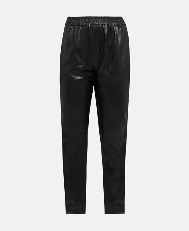 

Брюки из кожи 7 for all Mankind, черный