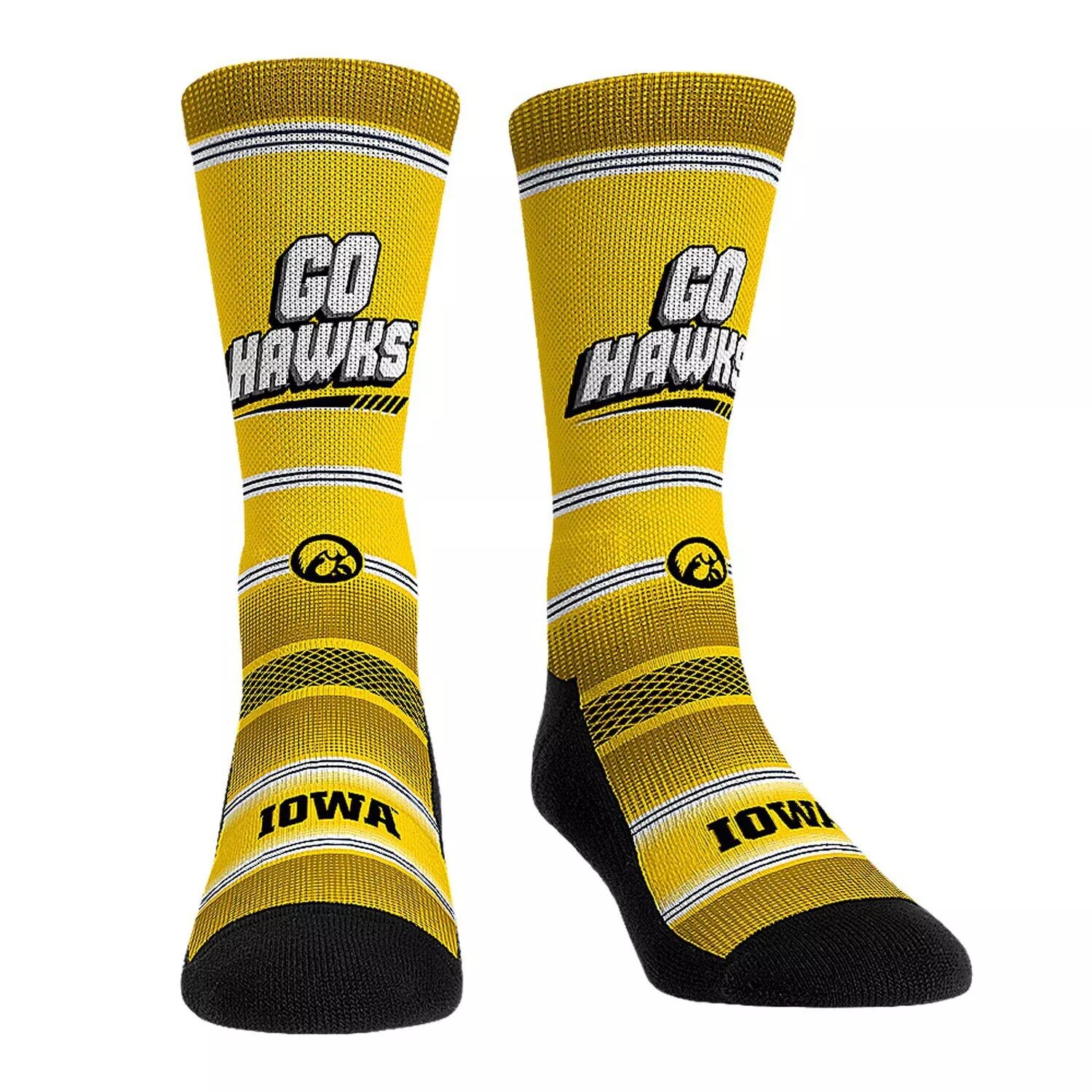 

Молодежные носки Rock Em Носки Crew со слоганом команды Iowa Hawkeyes Unbranded