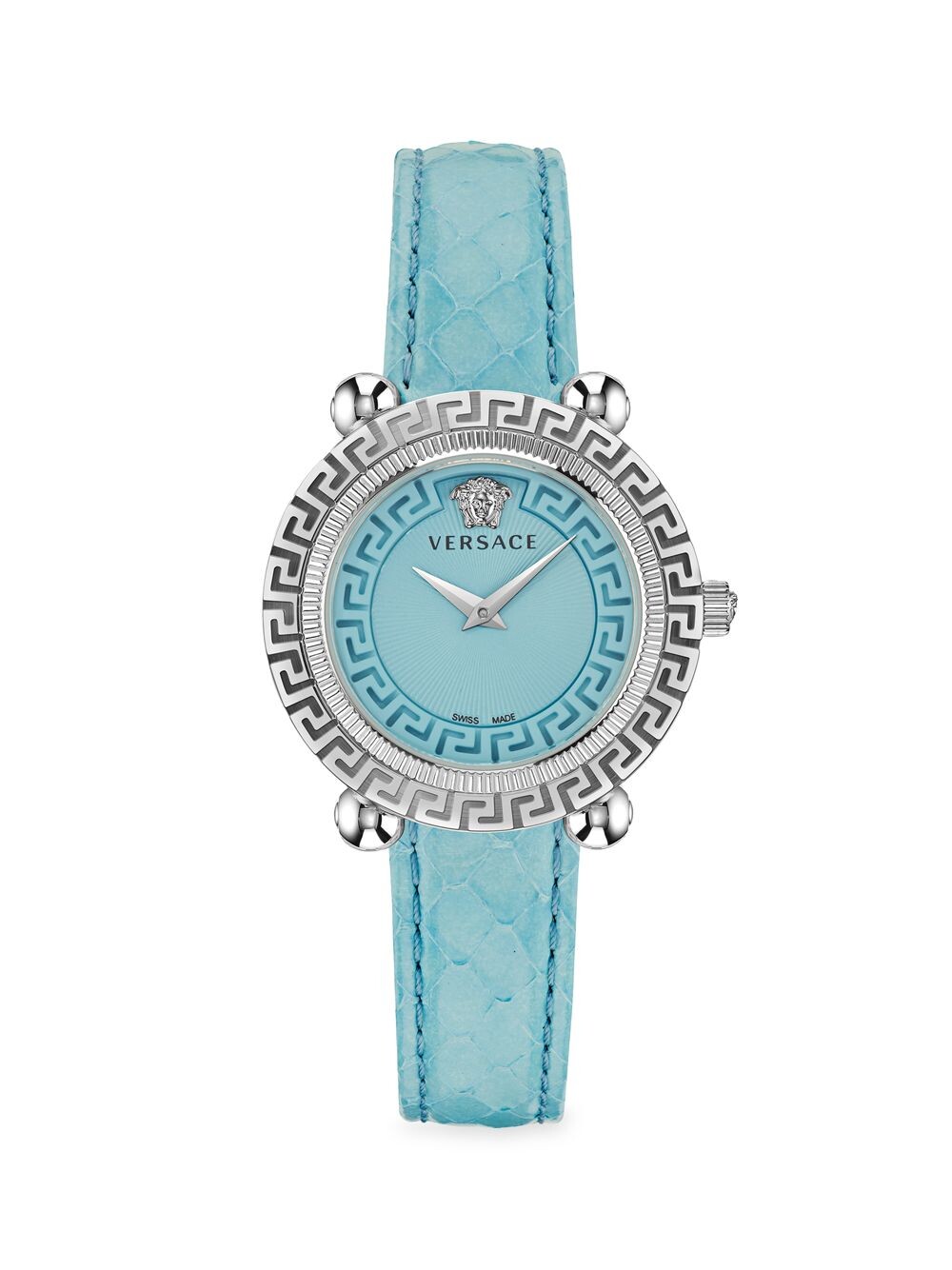 

Часы Greca Twist из нержавеющей стали и кожи Versace, зеленый