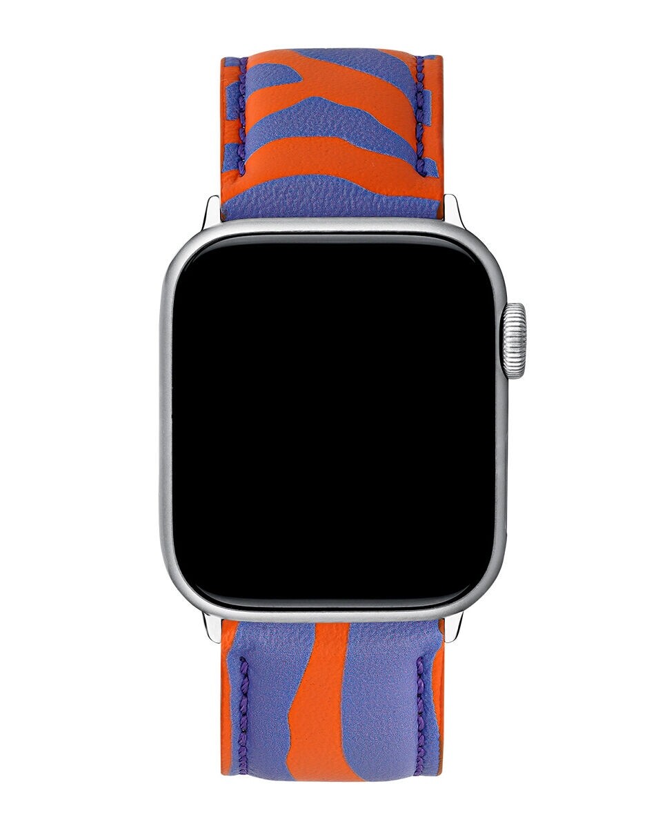 

Оранжевый и фиолетовый ремешок Apple Watch из кожи зебры Aristocrazy, мультиколор