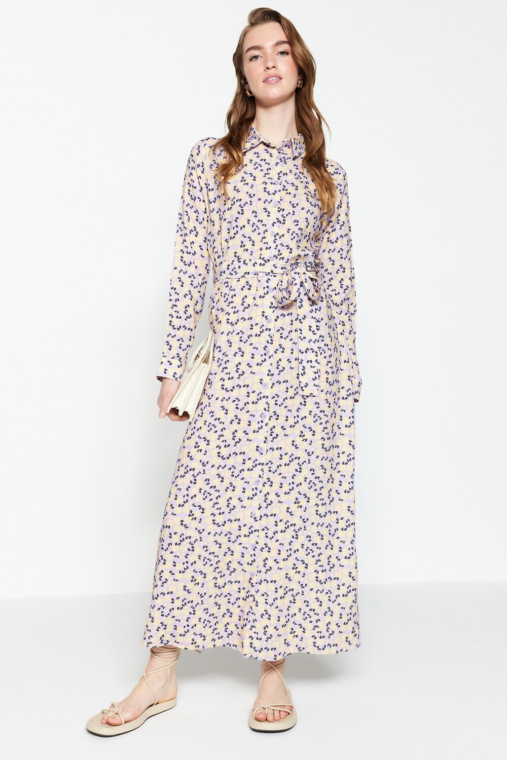 

Платье - Фиолетовый - Платье-рубашка Trendyol Modest, фиолетовый