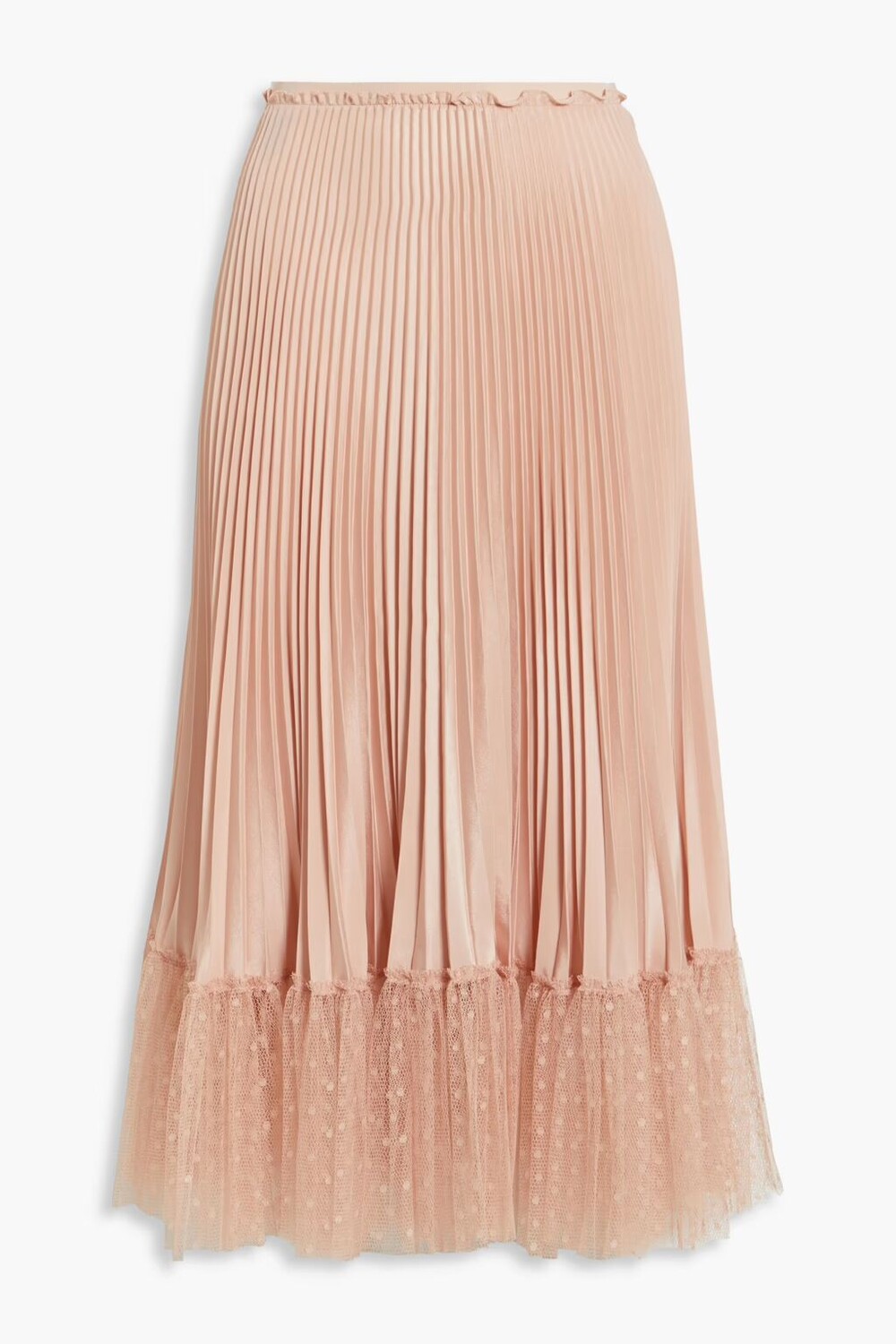 

Юбка миди из атласного крепа со вставками "пуэн-деспри" Redvalentino, цвет Blush