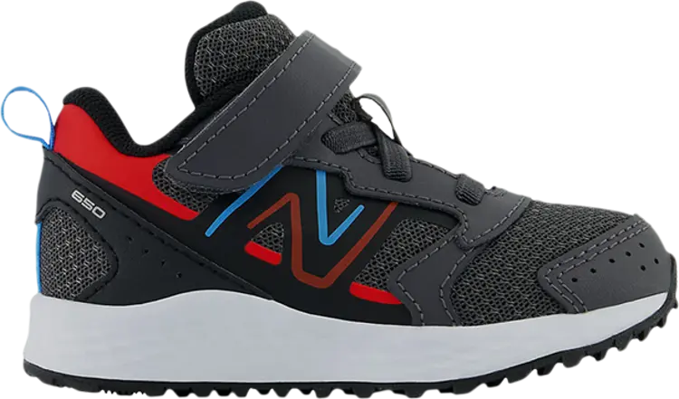 

Кроссовки Fresh Foam 650 Bungee Lace Top Strap Toddler X-Wide 'Magnet Neo Flame', серый