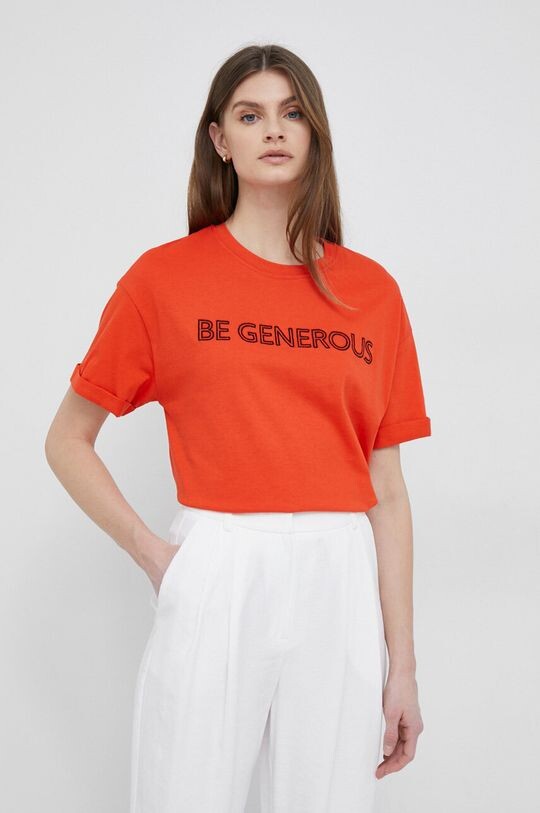 

Хлопковая футболка United Colors of Benetton, оранжевый