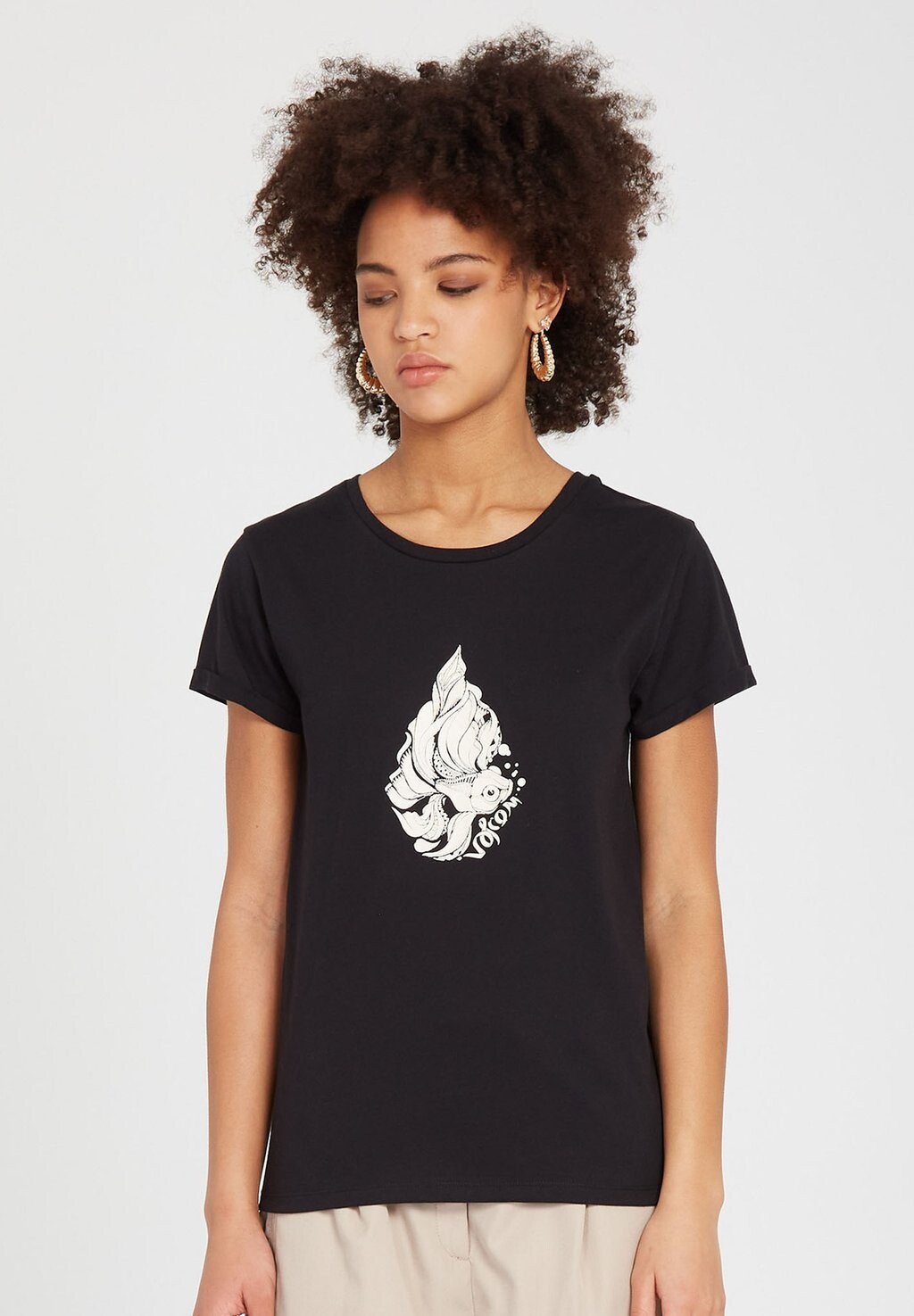 

Футболка с принтом Volcom, черный