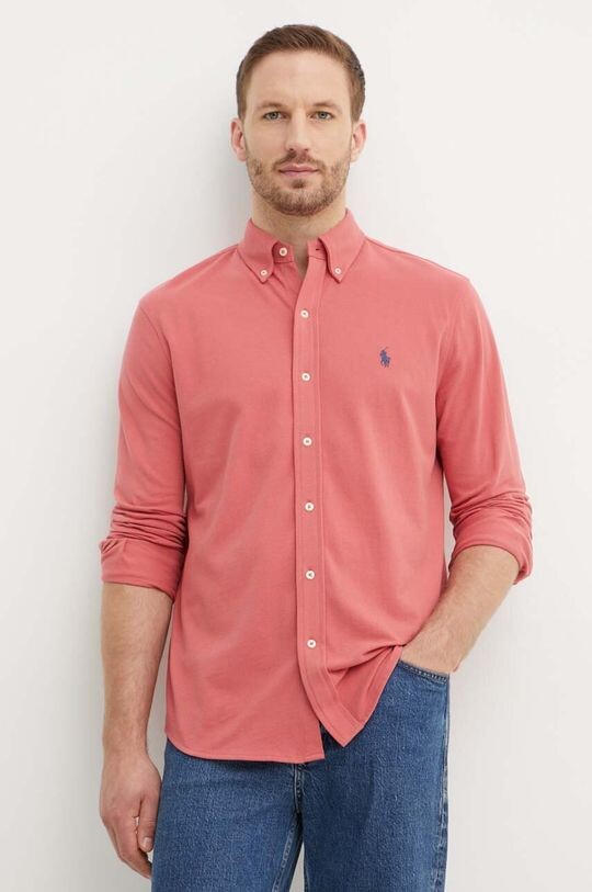 

Хлопчатобумажная рубашка Polo Ralph Lauren, розовый
