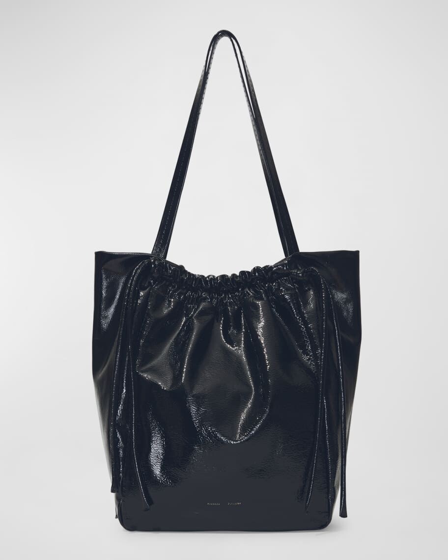 

Сумка-тоут из жатой лакированной кожи с кулиской Proenza Schouler