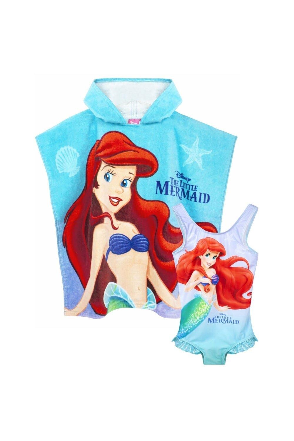 

Комплект купальника и пончо The Little Mermaid, синий
