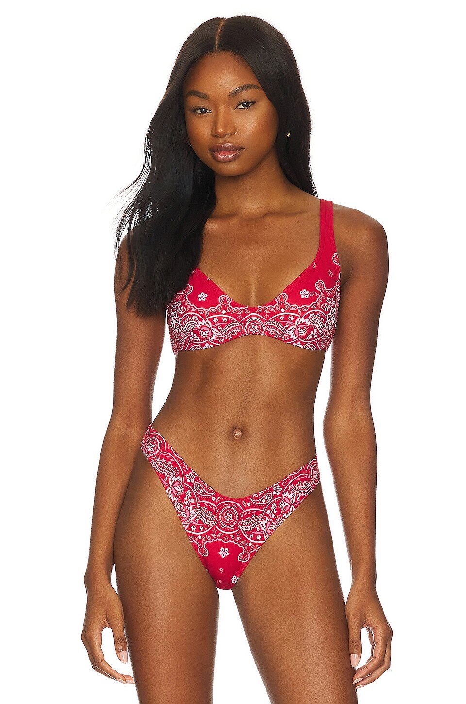 

Топ бикини Zimmermann Separates Sculpt Scoop, цвет Red Bandana