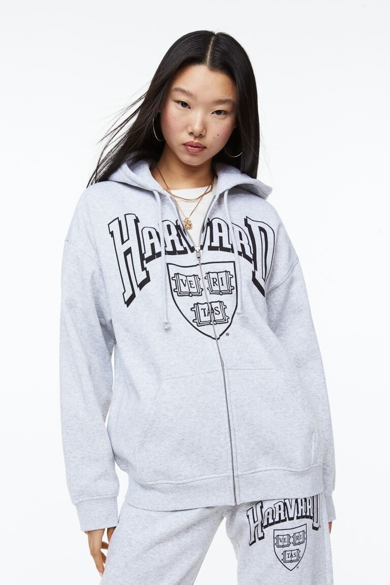 

Топ с принтом, капюшоном и молнией H&M