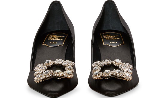 

Туфли с цветочными стразами Roger Vivier, черный