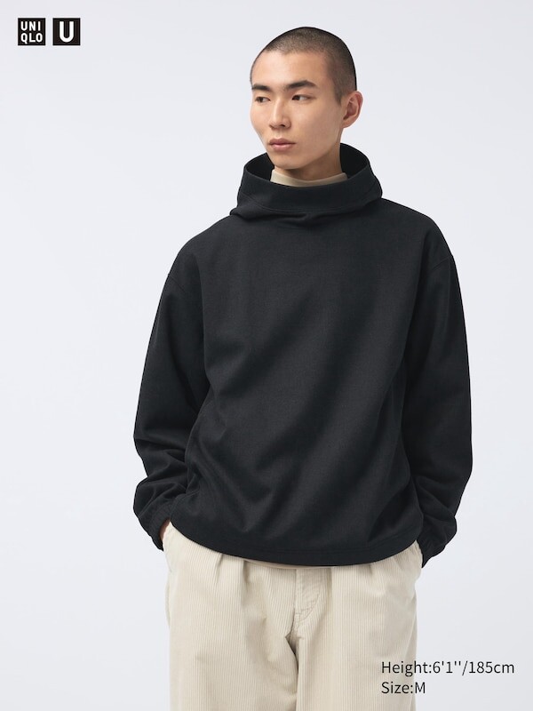 

Флисовый пуловер с капюшоном Uniqlo, серый