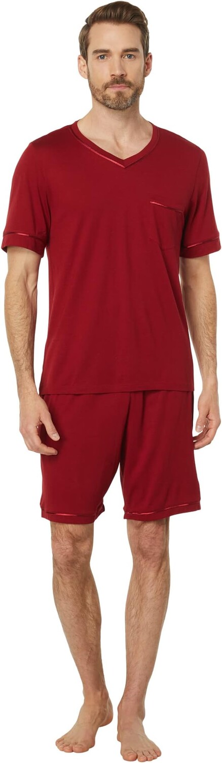 

Мужская короткая пижама из смеси хлопка и модала Cosabella, цвет Sindoor Red/Sindoor Red