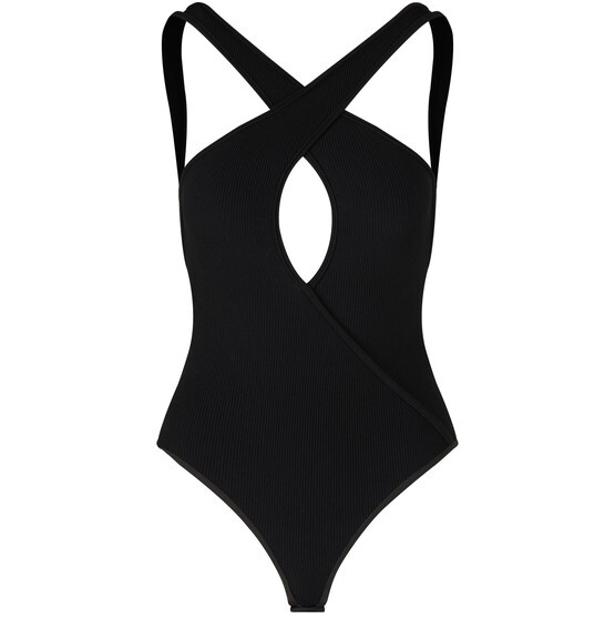 

Вискозное боди на косточках Celine, черный