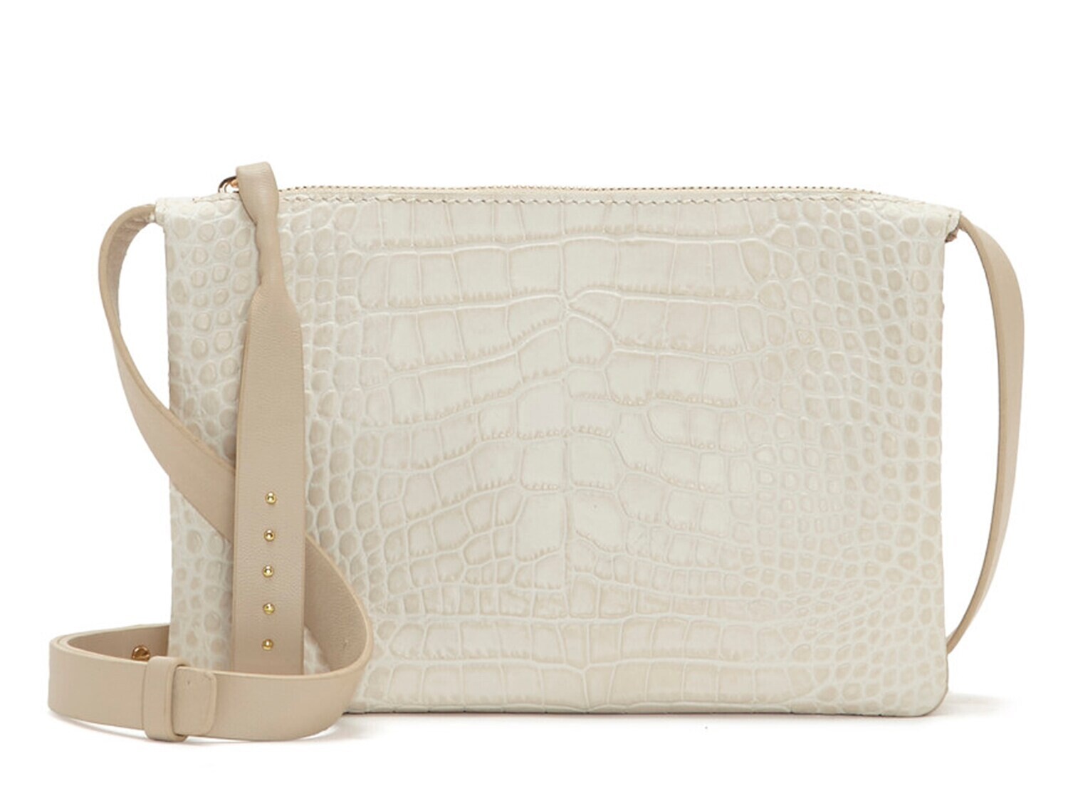 

Кожаная сумка через плечо Vince Camuto Kioni, цвет Cream/Taupe Croc Print