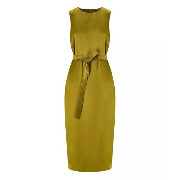 Платье baiardo senape belted dress Max Mara, зеленый