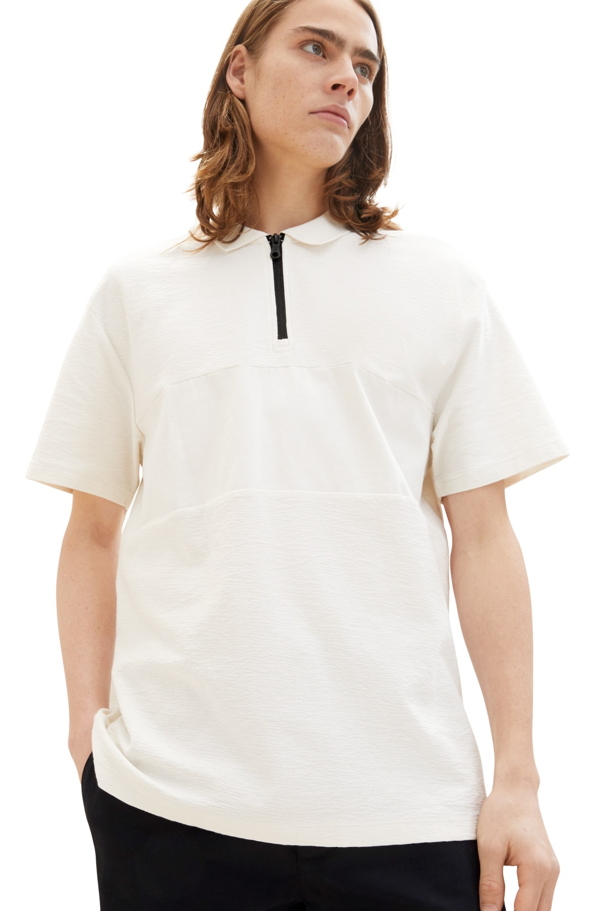 Футболка-поло – белая – стандартного кроя Tom Tailor Denim, белый футболка tom tailor однотонная размер m белый