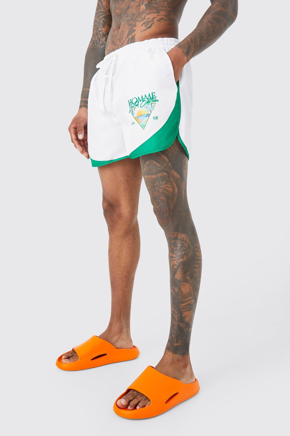 

Шорты для плавания homme runner Boohoo, белый
