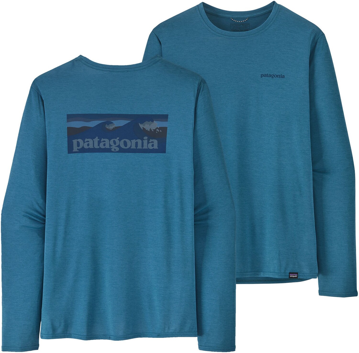 

Рубашка Capilene Cool с длинными рукавами и графическим рисунком, мужская Patagonia, синий