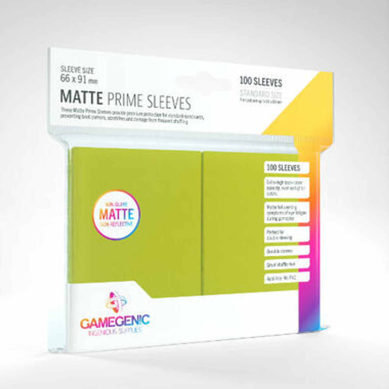 

Аксессуары Game Genic Sleeves: Lime Standard Size Matte Prime Sleeves (100ct)