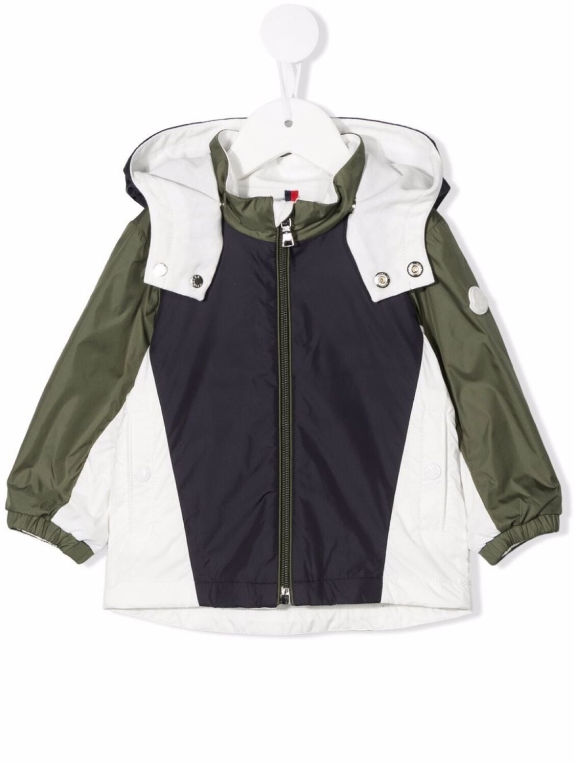 

Moncler Enfant ветровка в стиле колор-блок с капюшоном, синий