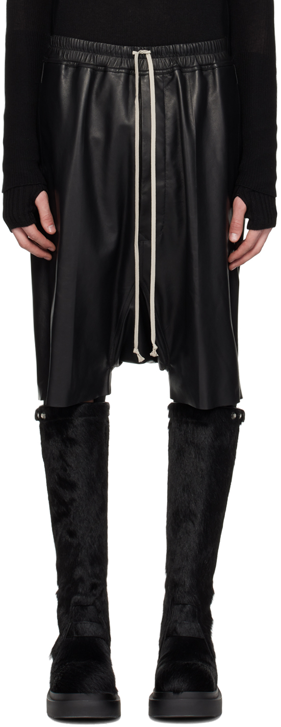 Черный - Кожаные шорты Rick's Pods Rick Owens