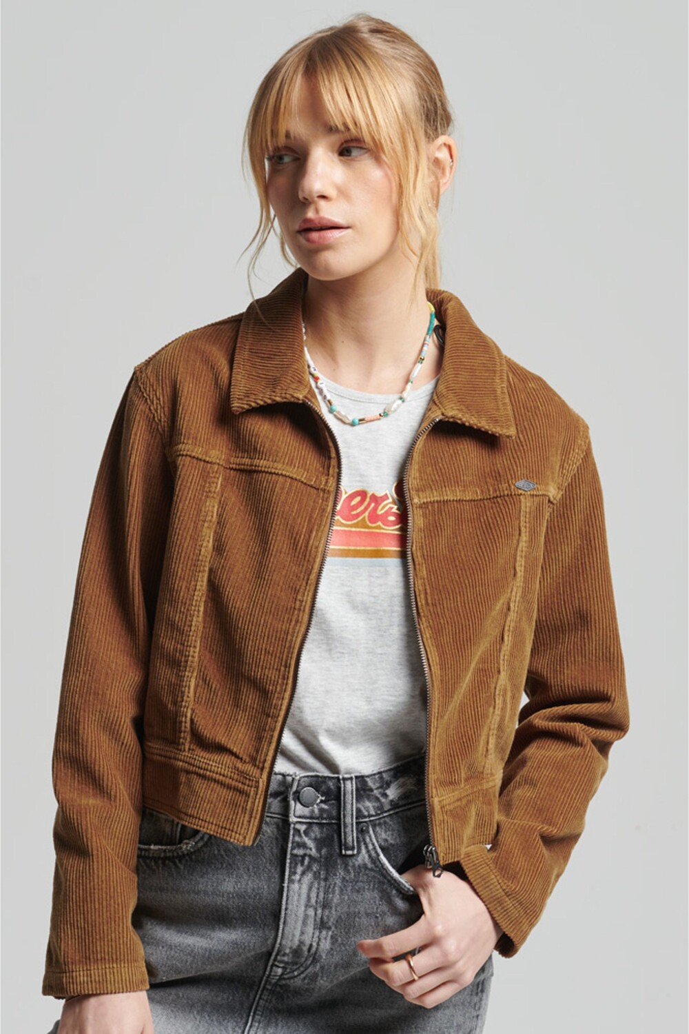 

Винтажная вельветовая куртка короткого кроя Superdry, коричневый