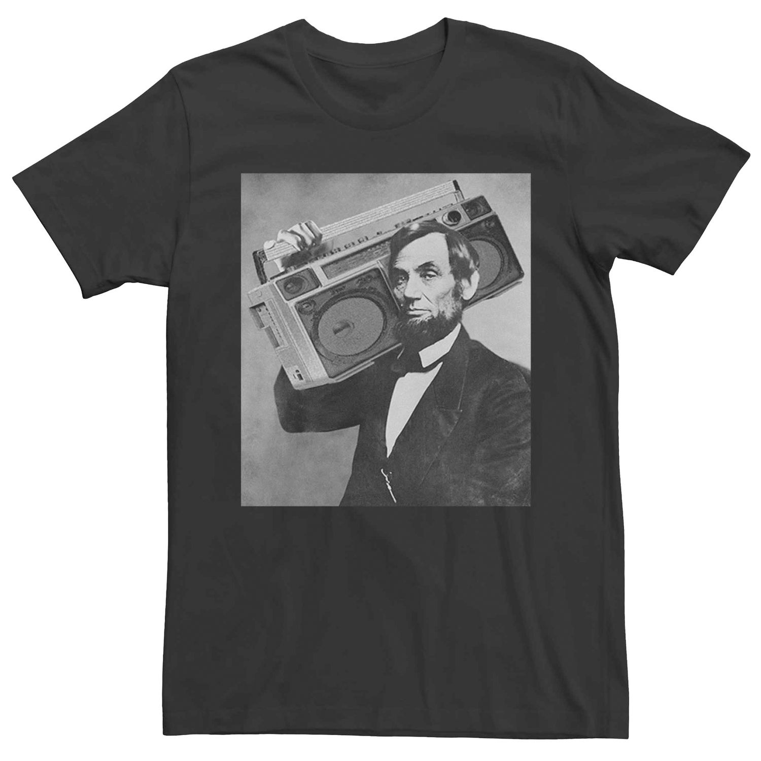Мужская винтажная футболка с графическим принтом Abe Lincoln Boom Box Licensed Character футболка мужская с принтом тарелок забавная тенниска с графическим принтом винтажная майка
