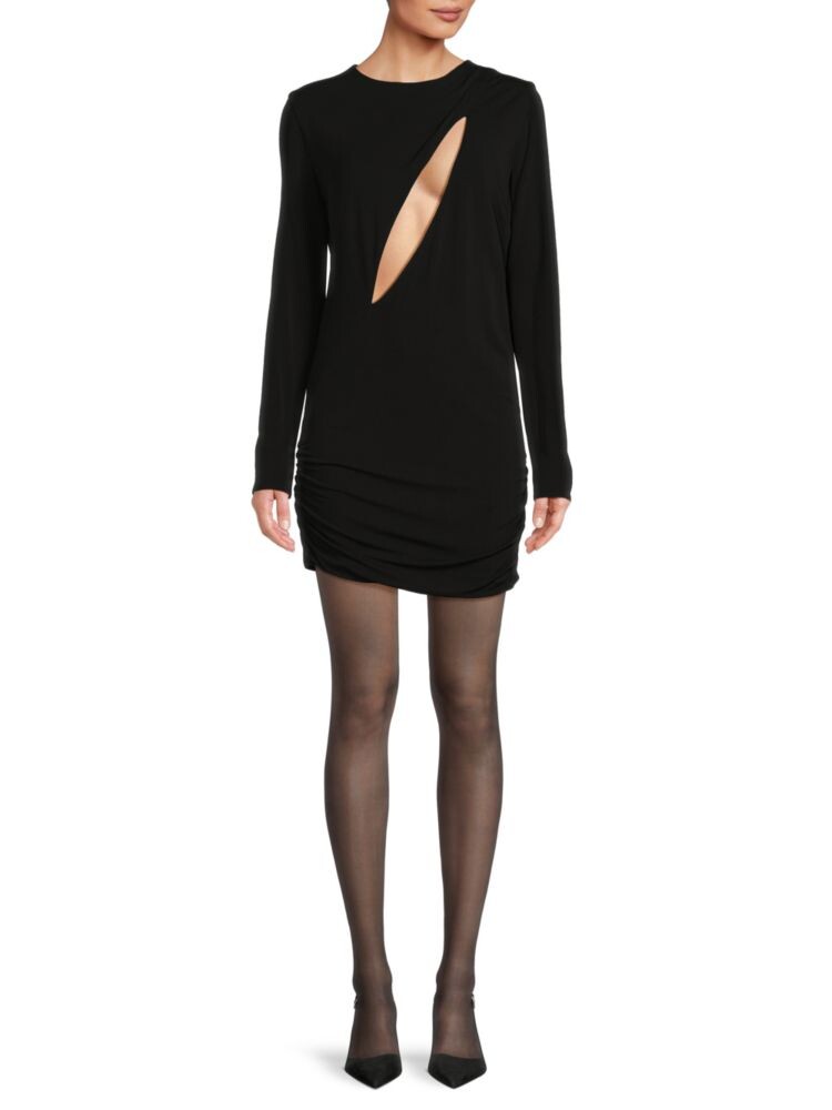 

Мини-платье со сборками и разрезом Versace, черный