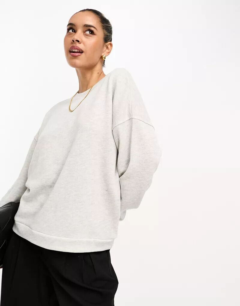 

Повседневная толстовка серого меланжа River Island с круглым вырезом