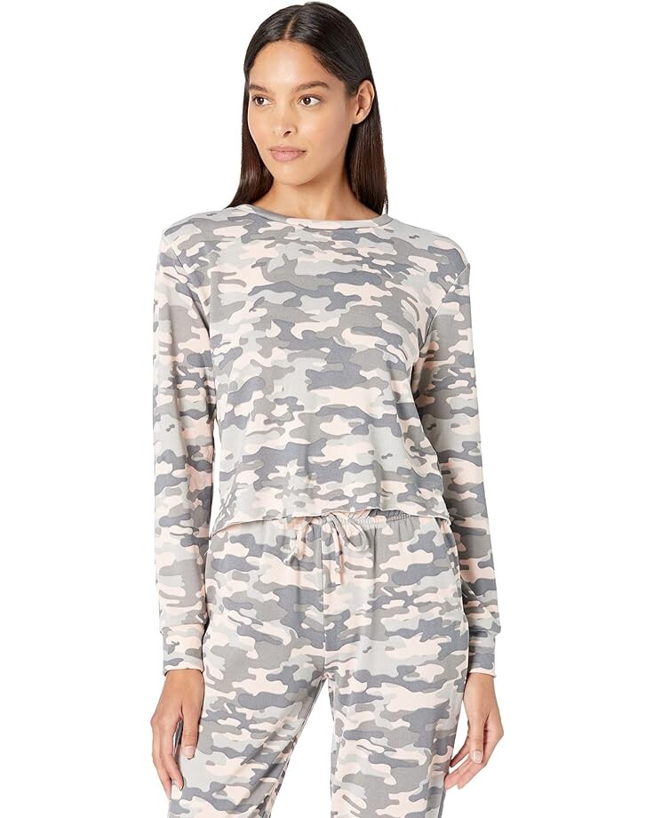 Брюки YMI Two-Piece Pullover & Pants Fleece Set, цвет Blush/Gray Camo