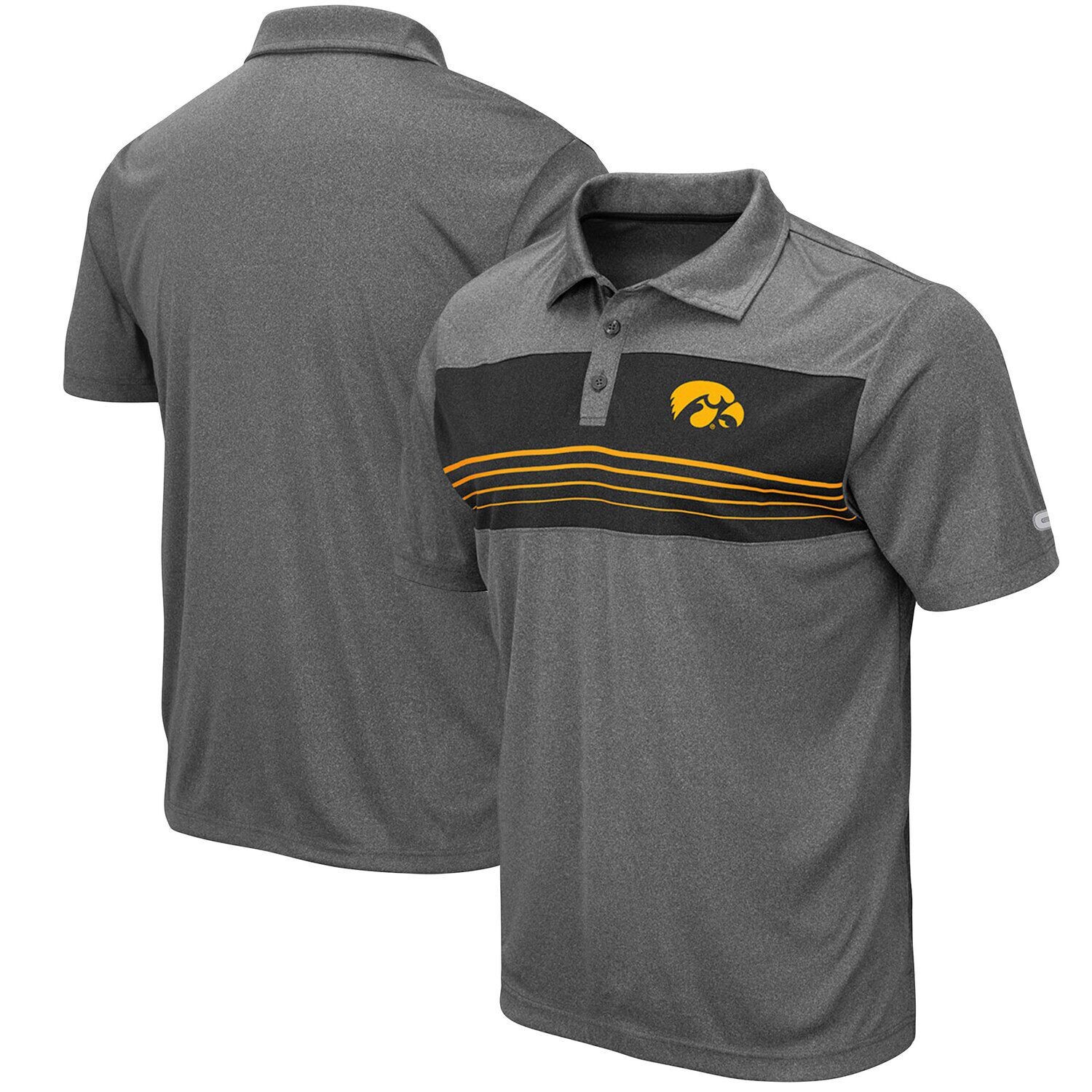 

Мужское темно-серое поло Iowa Hawkeyes Smithers Colosseum, Серый