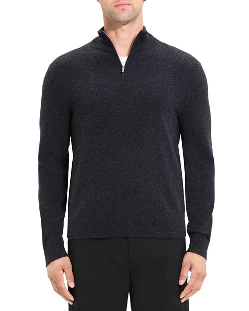 Кашемировый свитер Hilles с четвертью молнией Theory, цвет Black