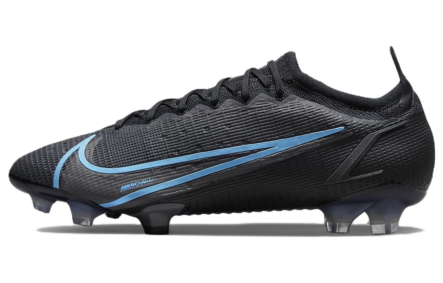 

Nike Vapor 14 Elite FG Flyknit Черный Железно-Серый Синий