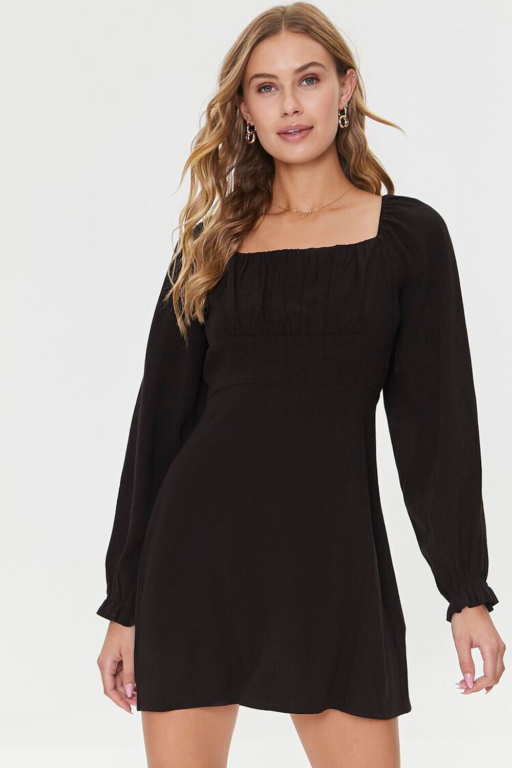 

Мини-платье с расклешенной юбкой Forever 21, черный
