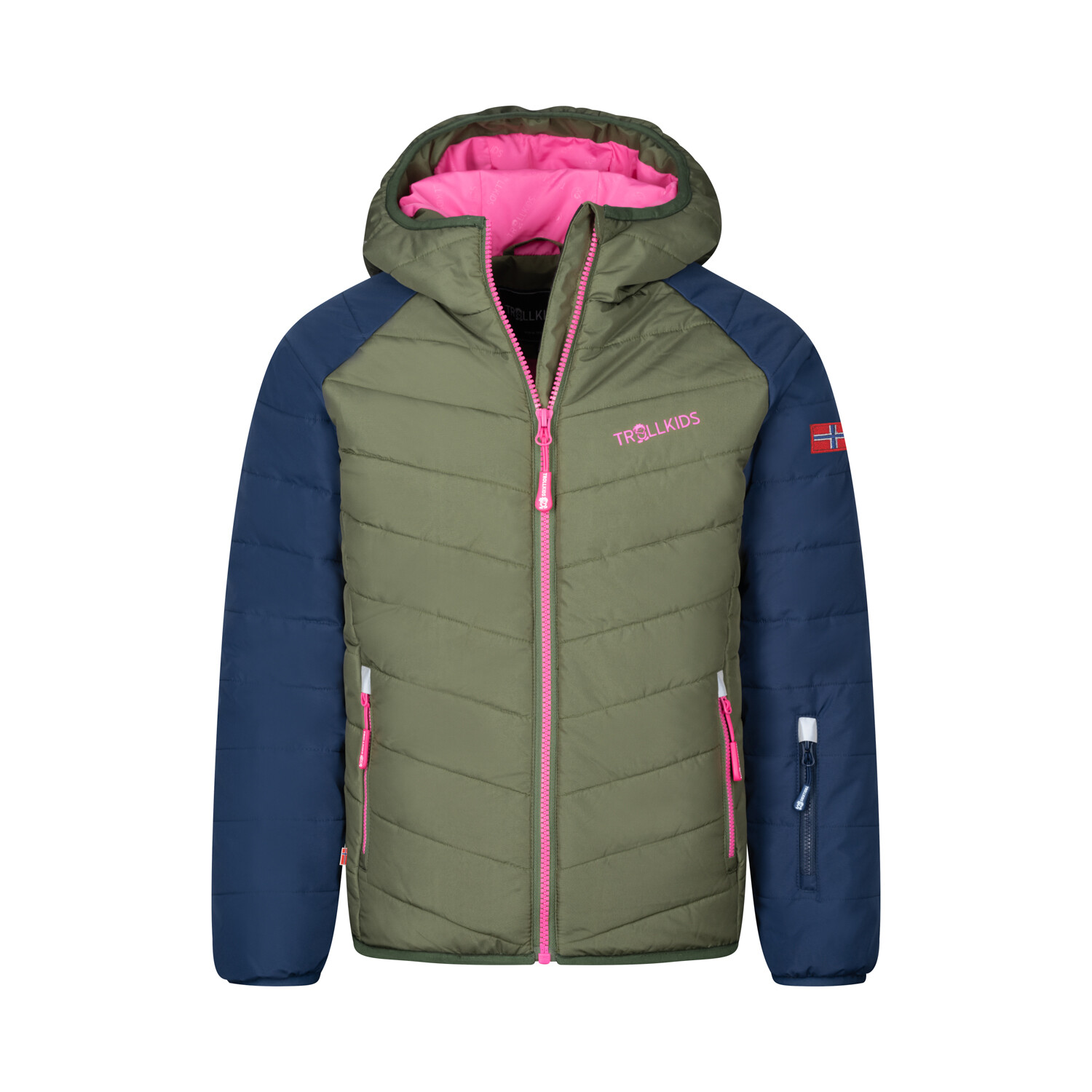 

Лыжная куртка Trollkids Winterjacke Myrkdalen, цвет Dunkle Olive/Marine/Hellmagenta