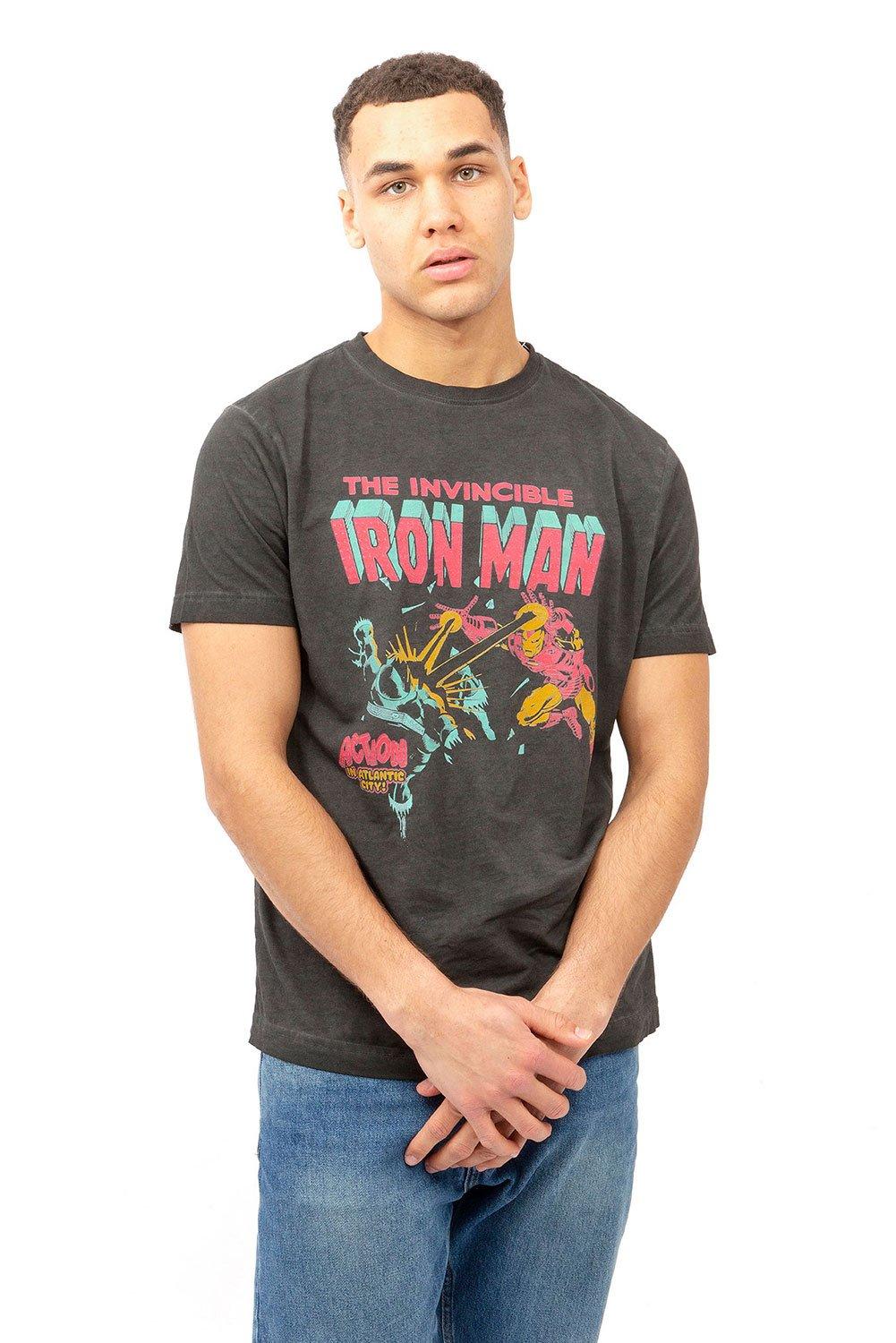 цена Хлопковая футболка Iron Man Blast Marvel, черный