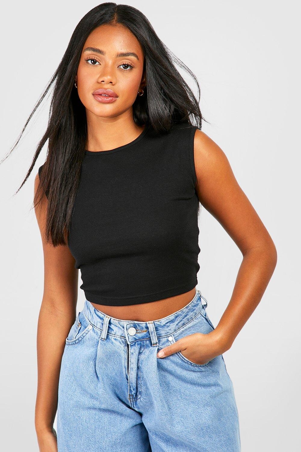 

Жилет с рукавами basic rib Boohoo, черный