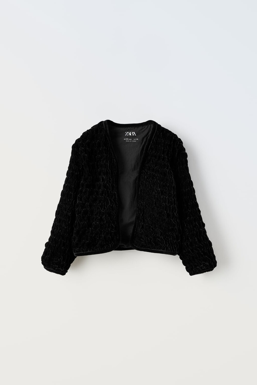 

Куртка из текстурированного бархата ZARA, черный