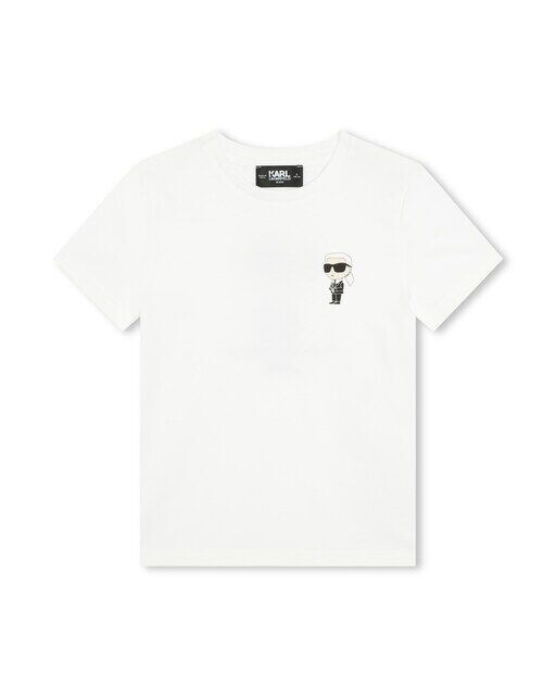 

Хлопковая футболка для мальчика с рисунком на спине Karl Lagerfeld Kids, белый