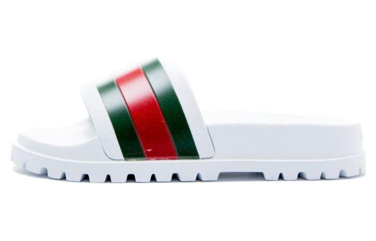 

Белые шлепанцы Gucci Web