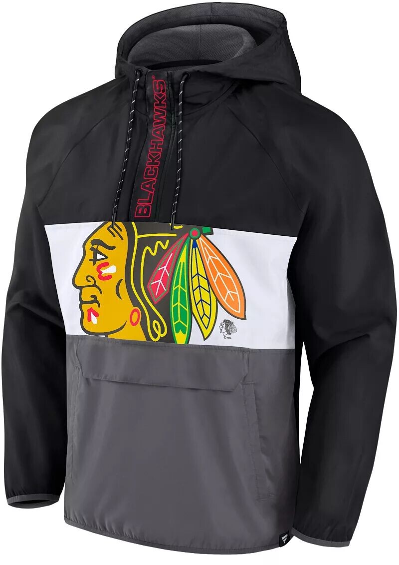 

Анорак Mitchell & Ness Chicago Blackhawks, черный пуловер