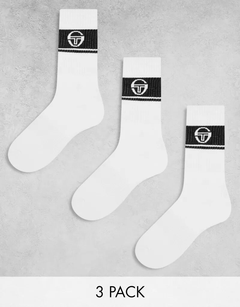 цена Три пары спортивных носков Sergio Tacchini с черным логотипом