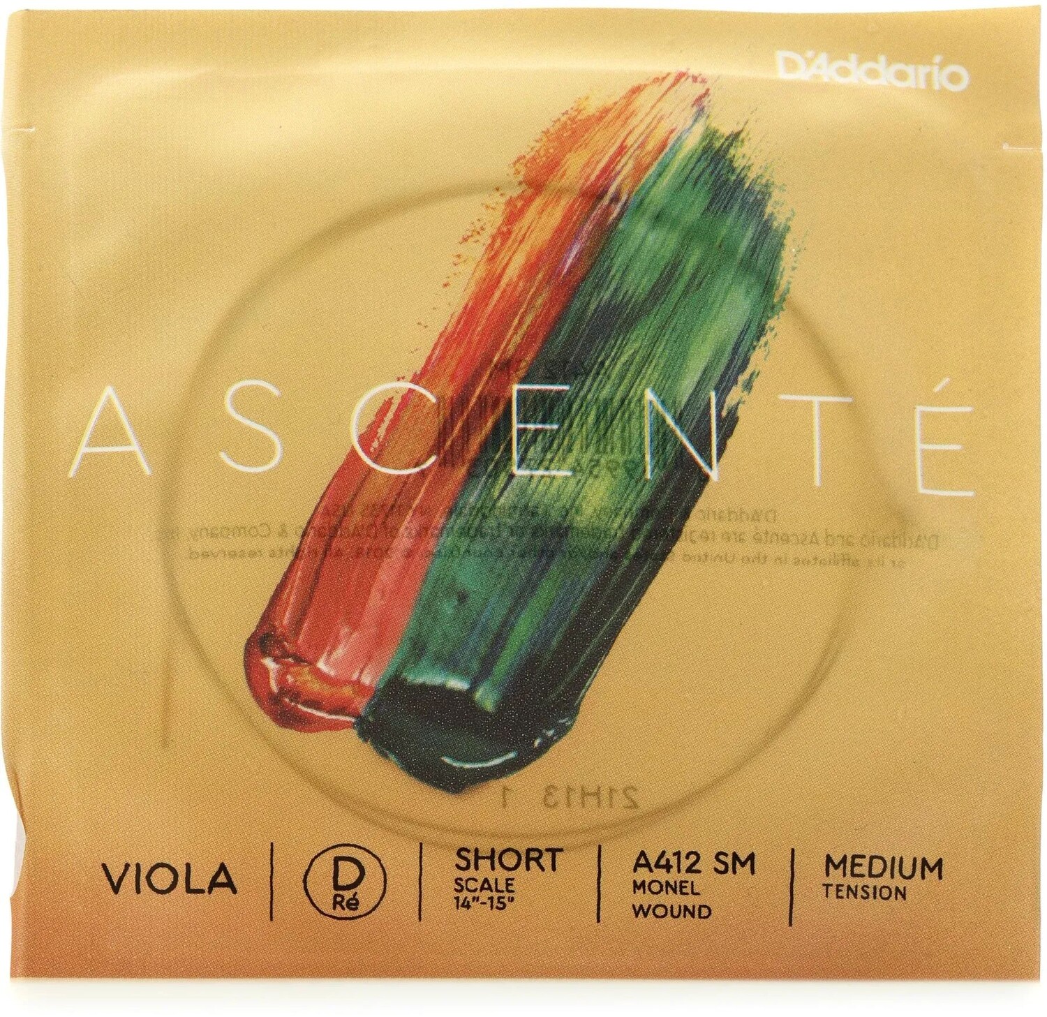 

D'Addario A412 SM Ascente Viola D Струна D - короткая мензура, среднее натяжение